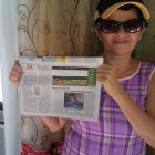 Doña Luz se siente bendecida y agradecida por las dos 'gambas' que le regaló EXTRA.