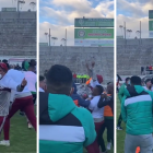 Luis Chango, presidente vitalicio del Mushuc Runa, durante el festejo por la clasificación a la Copa Sudamericana.