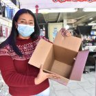 Los choros dejaron las cajas vacías de los productos que se robaron del local de Dayana Hernández