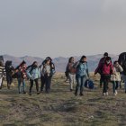 Migrantes venezolanos llegan al pueblo de Colchane, en la frontera entre Chile y Bolivia.