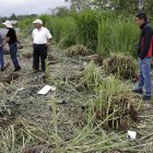 Familiares y moradores recorren el sitio del accidente de un bus de la cooperativa Loja.