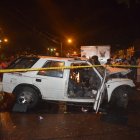 Así quedó el automotor en el que viajaban los cinco amigos, uno de los cuales falleció.