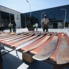 Los policías decomisaron armas blancas durante los operativos del año 2021.