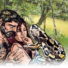 En este lugar vivió la mujer con su marido, que en realidad era una gran serpiente.