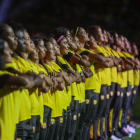 El equipo femenino fue el primero en aparecer en la cancha del Monumental.