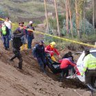 Así fueron las tareas de rescate del cuerpo del dirigente fallecido.