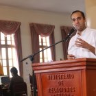 El canciller Juan Carlos Honguín, durante una de sus últimas intervenciones sobre el caso de los ecuatorianos en Ucerania.