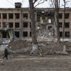 Un edificio completamente destruido en la ciudad de Vasylkiv, cerca de Kiev.