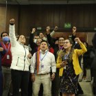 Los legisladores de Pachakutik, que impulsaron el informe sobre las amnistías, fueron los más contentos con su aprobación.