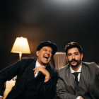 Los artista durante una sesión de fotos para la promoción del tema musical.