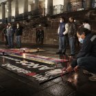 Se reunieron en la Plaza de la Independencia, al pie del Palacio de Carondelet.