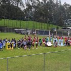 Los equipos disfrutaron de la ceremonia de inauguración de la liga San Agustín de la parroquia de Píntag.