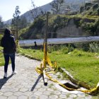 El paso peatonal unía a Pomasqui con tres sectores. El sitio está cerrado con cintas amarillas.