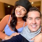 Evelyn Calderón con su novio.