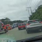 El tránsito se congestionó a causa del accidente en esa zona de la urbe.