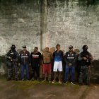 La Policía presentó a los sospechosos de secuestros.