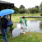 En el parque  Bicentenario, cuando llueve, se forman varias lagunas.