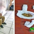 El hombre y el producto ilegal.