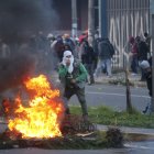 Los manifestantes fueron repelidos con gas lacrimógeno por la Policía. La 12 de octubre fue el ‘campo de batalla’ en el noveno día de  protestas.