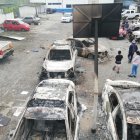 Así quedó el interior del cuartel de Policía tomado por los manifestantes en Puyo, provincia de Pastaza.