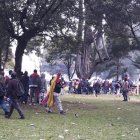 Enfrentamientos. Manifestantes y policías volvieron a la batalla en la avenida 6 de Diciembre y Tarqui