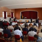 Así luce el salón donde se realizará la rueda de prensa del diálogo entre el gobierno y el movimiento indígena.