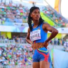 Anahí Suárez, de 21 años, dio pelea a las mejores velocistas del mundo en la competencia de 200 metros planos.