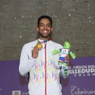 José Acevedo terminó con moretones, pero feliz, tras colgarse el único oro de Ecuador en el kumite -84 kg