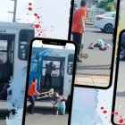 La secuencia empieza con el hombre siendo expulsado del bus. Luego, otro sujeto lo golpea con un carrito de carga; posterior, queda 'soñado' en la calzada y finalmente se reincorporó y empezó a contar sus 'ganancias'.