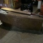 La tina, hallada en el sótano de la casa del occiso estaba tapada con cemento.