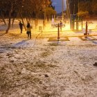 Fue un torrencial aguacero con granizado que cubrió parques y solares convirtieron en zonas mágicas nunca antes vista en la ciudad.