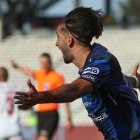 Lautaro Díaz de Independiente celebra un gol en la final de la Copa Sudamericana entre Sao Paulo e Independiente del Valle en el estadio Mario Alberto Kempes en Córdoba (Argentina).