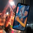 Capturas del video de la joven en el concierto.