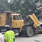 En la policía se cree que usaron la volqueta para chocar al vehículo en que llevaban el oro.