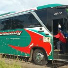 En este bus interprovincial nació el hijo de Lizbeth.