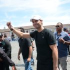El tenista español llegó en metro a la estación plaza Grande donde tuvo una rápida exhibición con Casper Ruud. En la noche se enfrentará al noruego.