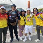 José Oña, Edwin Tingo, Lilia Proaño, Leonardo Tito y Miguel Pazmiño en Catar.