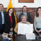 El presidente Guillermo Lasso y miembros de su gabinete.