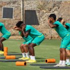 El plantel de Barcelona realiza la pretemporada en la cancha alterna del Monumental.