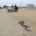 En el sitio aún se  observaba el rastro que dejó el cuerpo sobre la tierra.