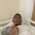 Gerson cuando estaba en la habitación del hospital de IESS Ceibos de Guayaquil.