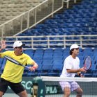 El equipo de Copa Davis de Ecuador entrenando en Grecia.