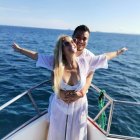 La parejita durante sus vacaciones en Galápagos.