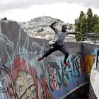 El Centro Histórico es el escenario ideal para este deportista.