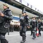 Los equipos femeninos de la Policía estarán desplegados en las movilizaciones.  René Fraga. Quito 6 marzo del 2023 Agencia ( ag - expreso ag extra )