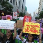 La marcha inició pasadas las 17:00.