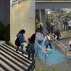 Los alumnos de la Ecotec se quedaron sin recibir clases por la lluvia.