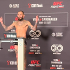 Chito marcó 136 libras en la balanza. Se lo notó sano y concentrado.