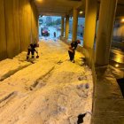 Una fuerte lluvia que luego se convirtió en granizo, azotó a la capital.