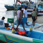 Pocas personas trabajaron la mañana de este miércoles en el puerto pesquero.